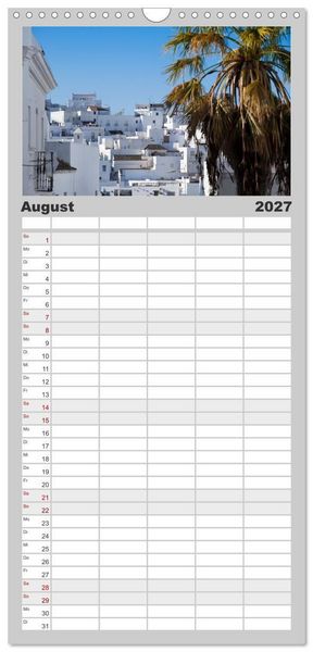 Produktbild: Familienplaner 2027 - Momente einer Reise - Costa de la Luz mit 5 Spalten (Wandkalender, 21 x 45 cm) CALVENDO
