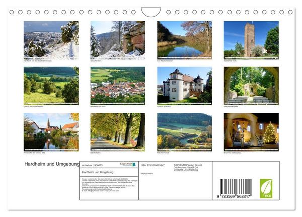 Produktbild: Hardheim und Umgebung (Wandkalender 2027 DIN A4 quer), CALVENDO Monatskalender