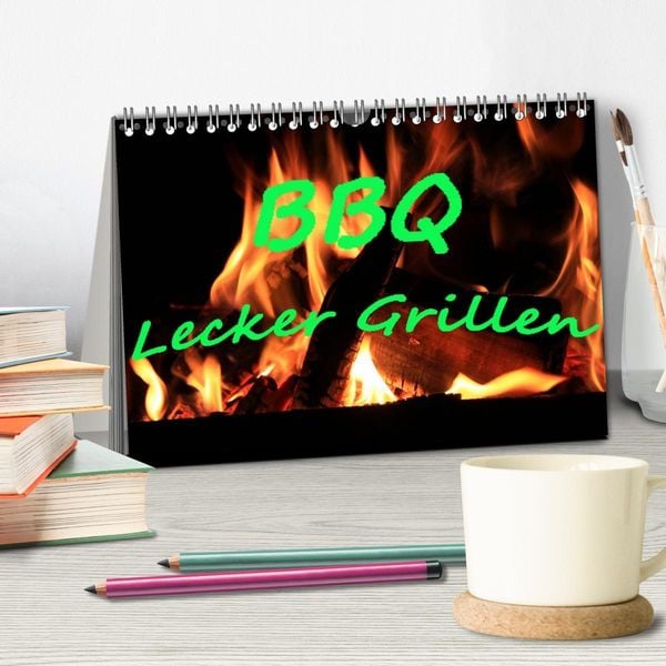 Produktbild: BBQ Lecker Grillen (Tischkalender 2026 DIN A5 quer), CALVENDO Monatskalender