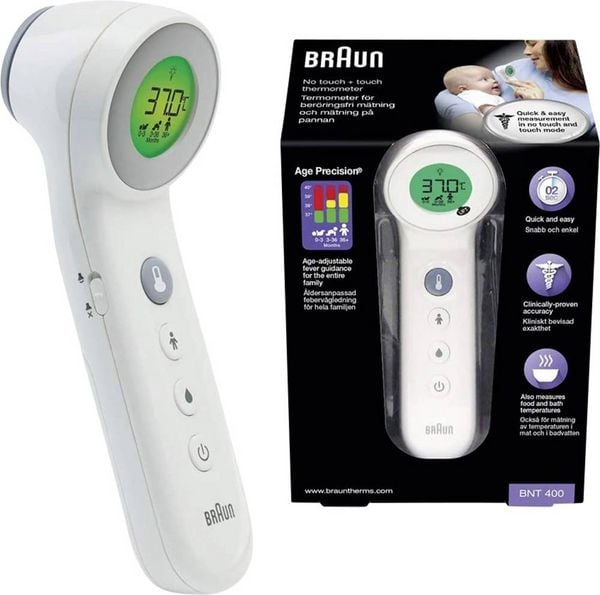 Produktbild: Braun Fieberthermometer Ber&uuml;hrungsloses messen BNT400WE