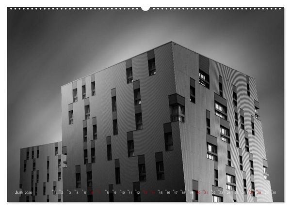 Produktbild: Monochrome Architektur (hochwertiger Premium Wandkalender 2026 DIN A2 quer), Kunstdruck in Hochglanz