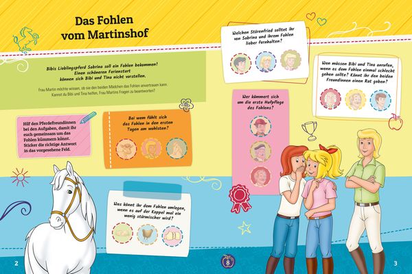 Produktbild: Bibi & Tina: R&auml;tseln Stickern K&uuml;mmern: Pflege Fohlen Felix!