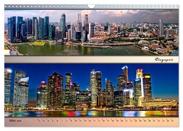 Produktbild: St&auml;dte der Welt, Panoramen (Wandkalender 2026 DIN A3 quer), CALVENDO Monatskalender