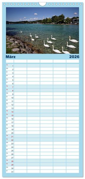Produktbild: Familienplaner 2026 - Salzkammergut - Die sch&ouml;nsten Seen Ober&ouml;sterreichs mit 5 Spalten (Wandkalender, 21 x 45 cm) CALVENDO