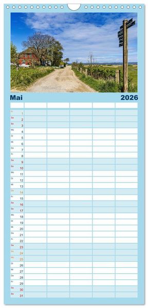 Produktbild: Familienplaner 2026 - Inselbilder Amrum mit 5 Spalten (Wandkalender, 21 x 45 cm) CALVENDO