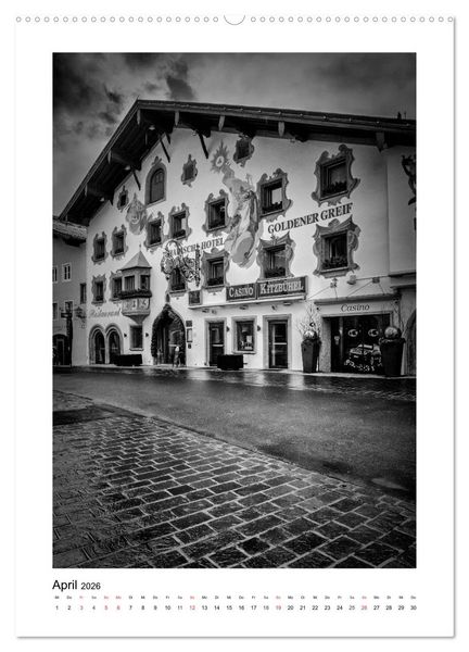 Produktbild: Kitzb&uuml;hel Monochrom (Wandkalender 2026 DIN A2 hoch), CALVENDO Monatskalender