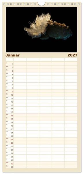 Produktbild: Familienplaner 2027 - MINERALIEN designed by nature mit 5 Spalten (Wandkalender, 21 x 45 cm) CALVENDO