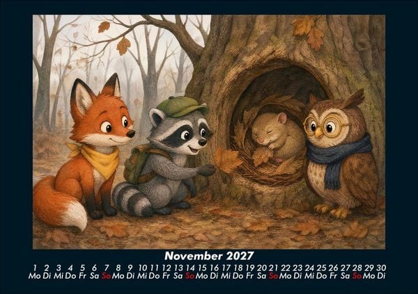 Produktbild: Waldtiere - Abenteuer im Jahreswald 2027 Fotokalender DIN A5