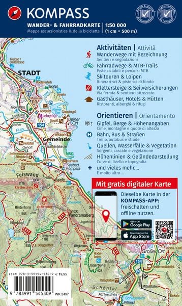 Produktbild: KOMPASS Wanderkarten-Set 2497 Sardinien Nord / Sardegna Nord (4 Karten) 1:50.000