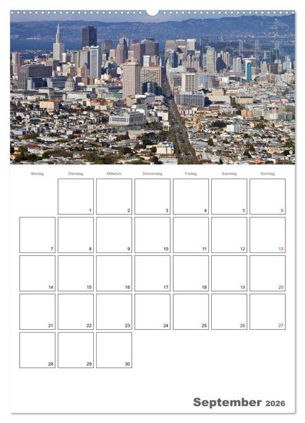 Produktbild: SAN FRANCISCO Terminplaner (Wandkalender 2026 DIN A2 hoch), CALVENDO Monatskalender