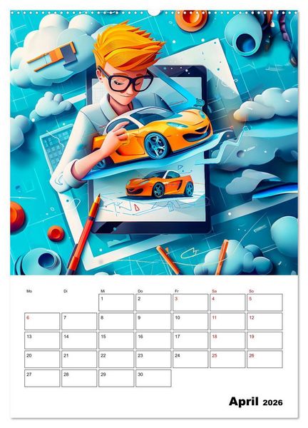 Produktbild: Traumjobs von Morgen - Der Zukunfts-Planer f&uuml;r gro&szlig;e Tr&auml;ume (Wandkalender 2026 DIN A2 hoch), CALVENDO Monatskalender