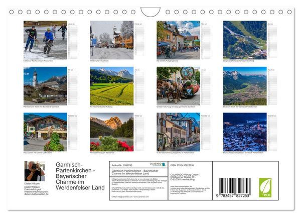Produktbild: Garmisch-Partenkirchen - Bayerischer Charme im Werdenfelser Land (Wandkalender 2026 DIN A4 quer), CALVENDO Monatskalender