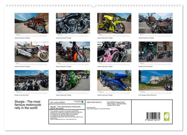 Produktbild: Sturgis - The most famous motorcycle rally in the world (High Quality Premium Wall Calendar 2026 DIN A2 landscape),CALVENDO 12 Month Wall Calendar