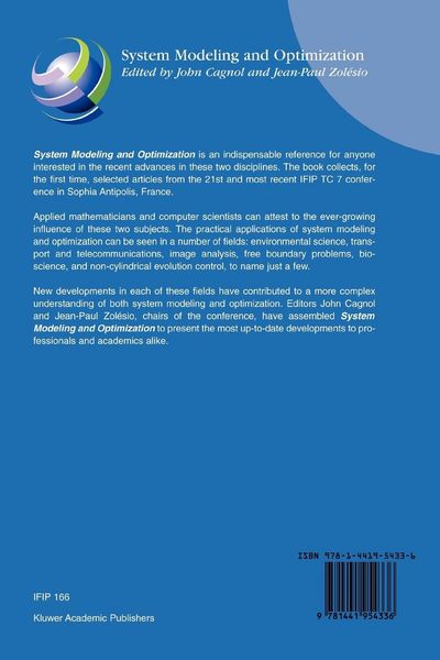 Produktbild: System Modeling and Optimization