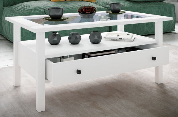 Produktbild: Holz Sofatisch Couchtisch Schublade Lingis L