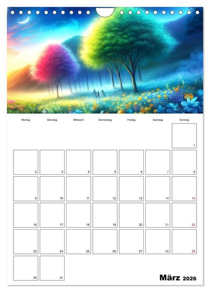 Produktbild: Neonlicht Familienplaner (Wandkalender 2026 DIN A4 hoch), CALVENDO Monatskalender