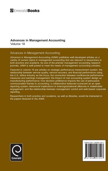 Produktbild: Advances in Management Accounting