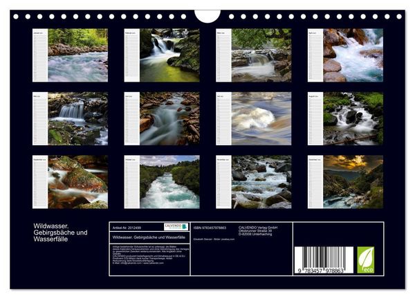 Produktbild: Wildwasser. Gebirgsb&auml;che und Wasserf&auml;lle (Wandkalender 2026 DIN A4 quer), CALVENDO Monatskalender