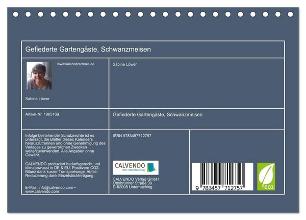 Produktbild: Gefiederte Garteng&auml;ste, Schwanzmeisen (Tischkalender 2026 DIN A5 quer), CALVENDO Monatskalender