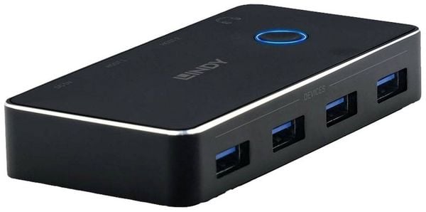 Produktbild: LINDY 4+2 Port USB 3.2 Gen 1-Umschalter (USB 3.0) Schwarz