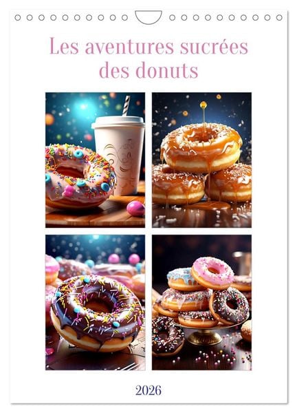 Produktbild: Les aventures sucr&eacute;es des donuts (Calendrier mural 2026 DIN A4 horizontal), CALVENDO calendrier mensuel