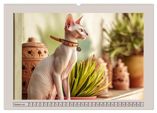 Produktbild: Sphinx Katzen. Eleganz auf leisen Pfoten (hochwertiger Premium Wandkalender 2026 DIN A2 quer), Kunstdruck in Hochglanz