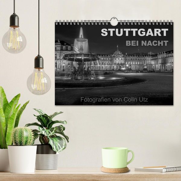 Produktbild: Stuttgart bei Nacht (Wandkalender 2026 DIN A4 quer), CALVENDO Monatskalender