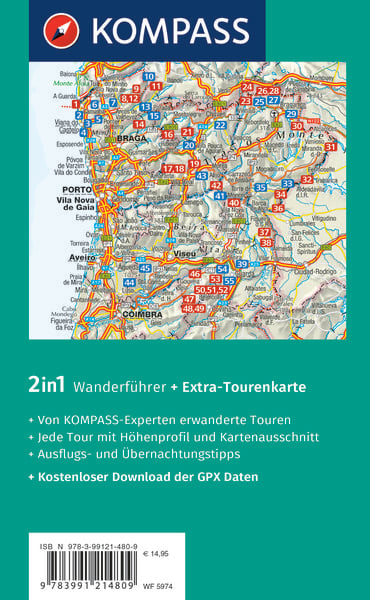 Produktbild: KOMPASS Wanderführer Portugal Nord, 55 Touren mit Extra-Tourenkarte