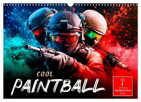 Produktbild: Paintball cool (Wandkalender 2026 DIN A3 quer), CALVENDO Monatskalender