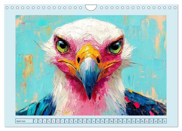 Produktbild: Greifv&ouml;gel. Majest&auml;tische Luftakrobaten in &Ouml;loptik (Wandkalender 2026 DIN A4 quer), CALVENDO Monatskalender