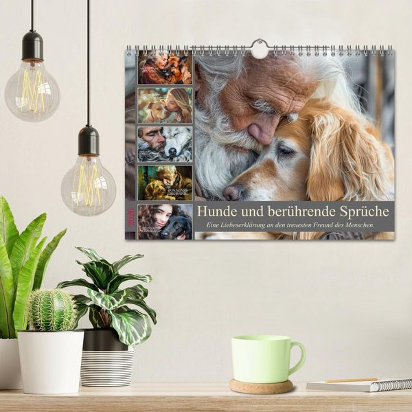 Produktbild: Hunde und ber&uuml;hrende Spr&uuml;che (Wandkalender 2026 DIN A4 quer), CALVENDO Monatskalender