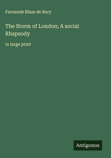 Produktbild: The Storm of London; A social Rhapsody