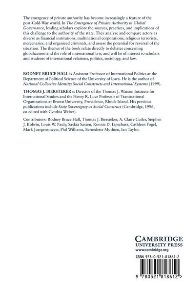 Produktbild: The Emergence of Private Authority in Global Governance