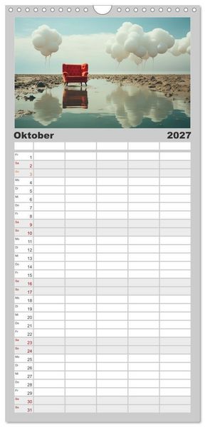 Produktbild: Familienplaner 2027 - Surrealer Minimalismus mit 5 Spalten (Wandkalender, 21 x 45 cm) CALVENDO
