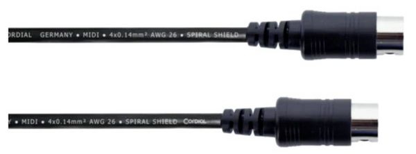 Produktbild: Cordial MIDI Verbindungskabel [1x MIDI-Male - 1x MIDI-Male] 1m Schwarz