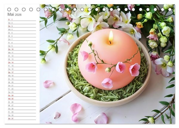 Produktbild: Kerzenpoesie - Romantische Kerzenkunst in stimmungsvollen Szenen (Tischkalender 2026 DIN A5 quer), CALVENDO Monatskalender