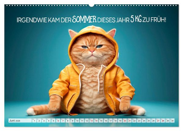 Produktbild: KATZEN-IRONIE Lach mal wieder (hochwertiger Premium Wandkalender 2026 DIN A2 quer), Kunstdruck in Hochglanz
