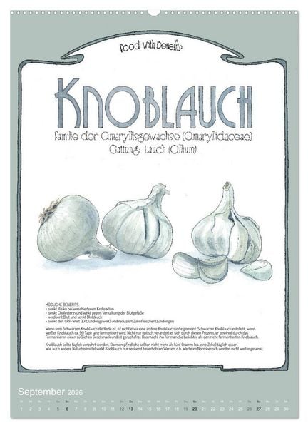 Produktbild: Food with Benefits (Wandkalender 2026 DIN A2 hoch), CALVENDO Monatskalender