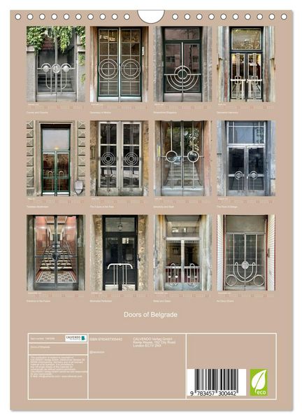 Produktbild: Doors of Belgrade (Wall Calendar 2026 DIN A4 portrait), CALVENDO 12 Month Wall Calendar