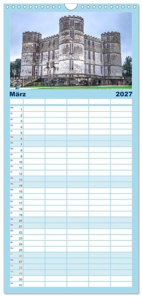 Produktbild: Familienplaner 2027 - Rundreise: Dorset in sieben Tagen mit 5 Spalten (Wandkalender, 21 x 45 cm) CALVENDO