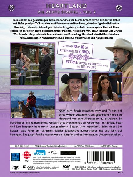 Produktbild: Heartland - Paradies f&uuml;r Pferde - Staffel 8.2: Episode 10-18 [3 DVDs]