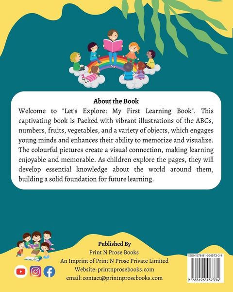 Produktbild: Let's Explore - My First Learning Book - Early Learning Picture Book for Toddlers 3 to 5 Years Old - Alphabet, Numbers, Colours, Shapes, Fruits, Birds