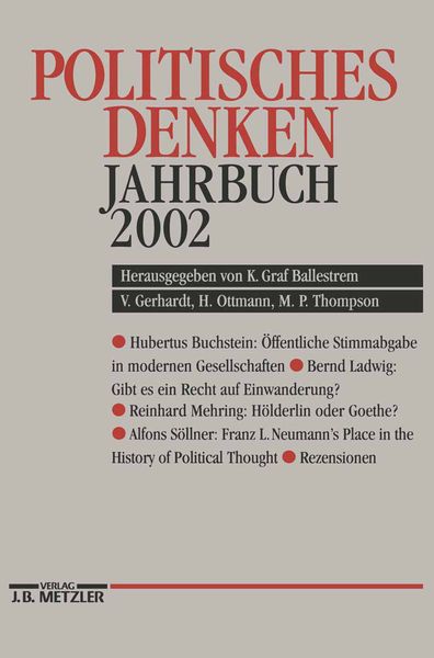 Produktbild: Politisches Denken Jahrbuch 2002
