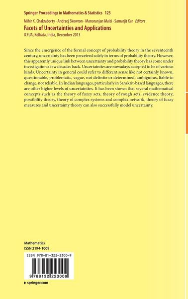 Produktbild: Facets of Uncertainties and Applications