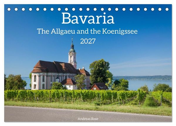 Produktbild: Bavaria.The Allgaeu and the Koenigssse (Desk Calendar 2027 DIN A5 landscape), CALVENDO 12 Month DeskCalendar