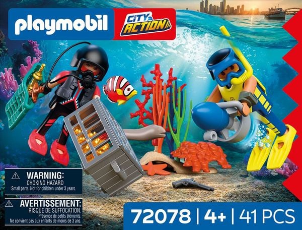 Produktbild: PLAYMOBIL 72078 Polizeitaucher mit Schatz
