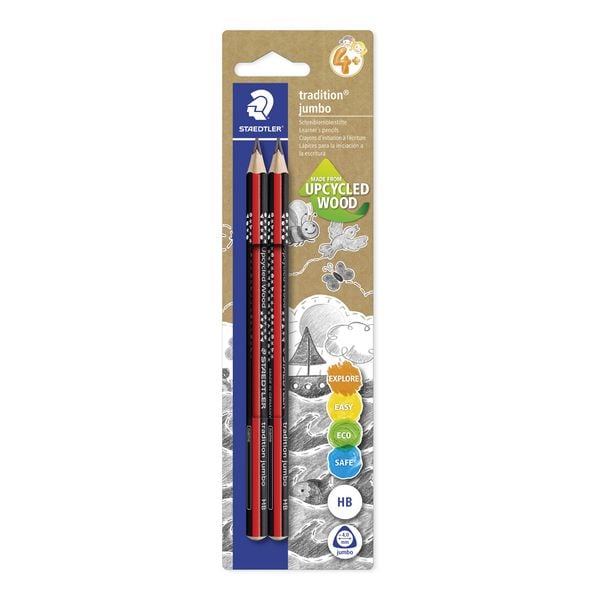 Produktbild: STAEDTLER jumbo 1285 Schreiblernbleistift, Blisterkarte mit 2 Bleistiften HB, 1285-2 BK2