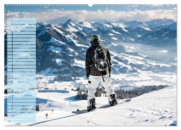 Produktbild: Ski und Snowboard - Leidenschaft im Schnee (Wandkalender 2026 DIN A2 quer), CALVENDO Monatskalender