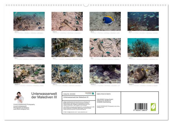Produktbild: Unterwasserwelt der Malediven III (hochwertiger Premium Wandkalender 2026 DIN A2 quer), Kunstdruck in Hochglanz