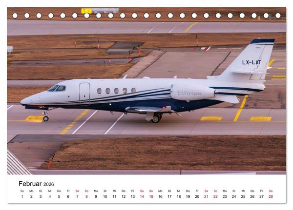 Produktbild: Die Welt der Privatjets (Tischkalender 2026 DIN A5 quer), CALVENDO Monatskalender